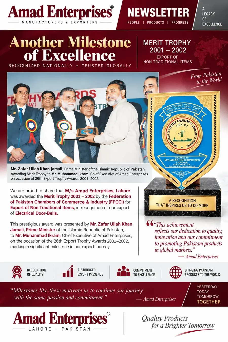 26th Export Trophy Awards 2001-2002